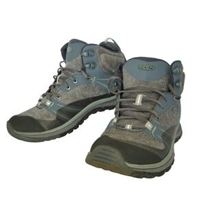 KEEN Terradora Mid Waterproof Hiking Boots Grey Blue Womens 5.5 1019875